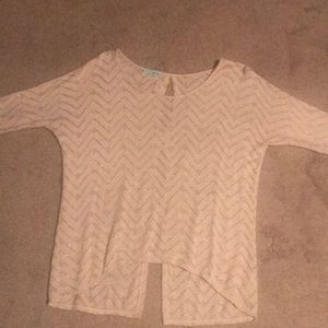 Mid sleeve cut out back top